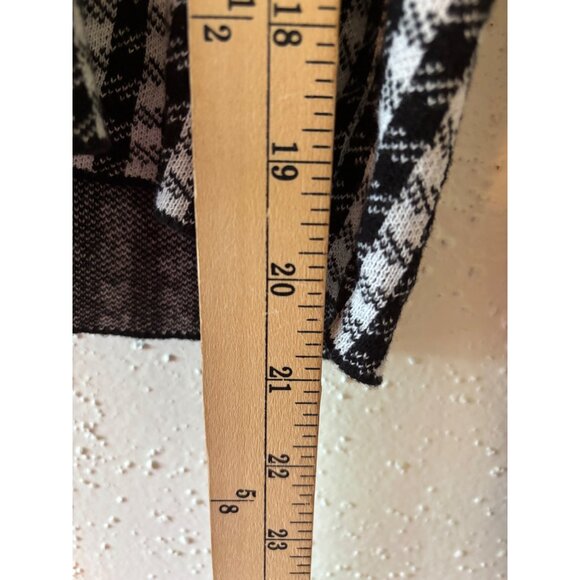 CeCe Gingham Black & White Cardigan Sweater V-Neck Long Sleeve Womens S - Picture 8 of 9